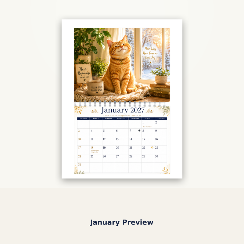 Cats of Joy Wall Calendar 2027