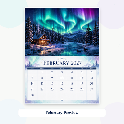 Aurora Borealis Wall Calendar 2027