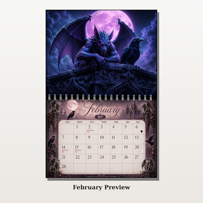 Gargoyles and Ravens Wall Calendar 2027