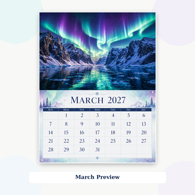 Aurora Borealis Wall Calendar 2027