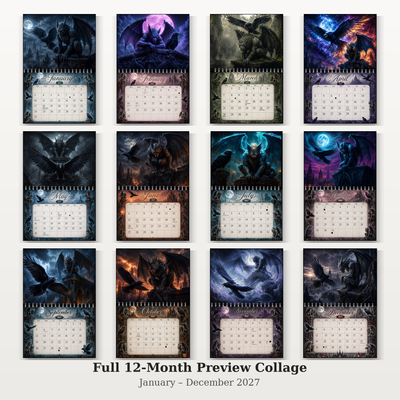 Gargoyles and Ravens Wall Calendar 2027