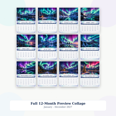 Aurora Borealis Wall Calendar 2027