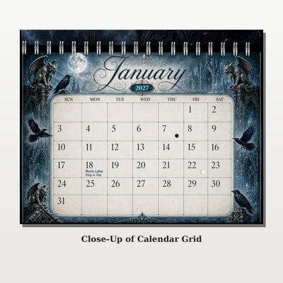 Gargoyles and Ravens Wall Calendar 2027