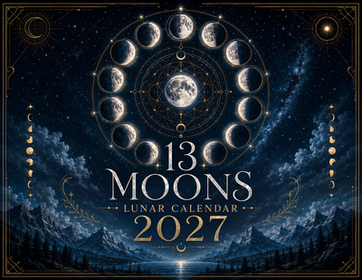 13 Moons Lunar Calendar 2027 — Moon Phase Wall Calendar