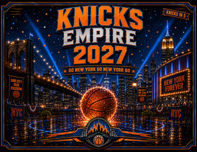 Knicks Empire 2027 Wall Calendar — NYC Hoops Art | 11x17 Spiral-Bound Sports Calendar