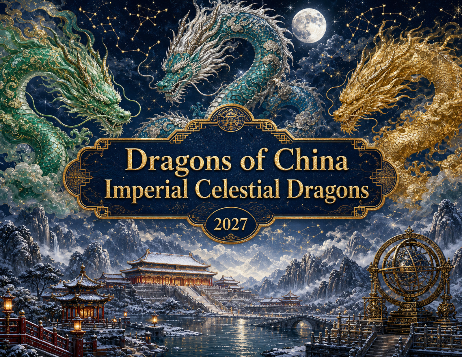 Dragons of China 2027 Wall Calendar