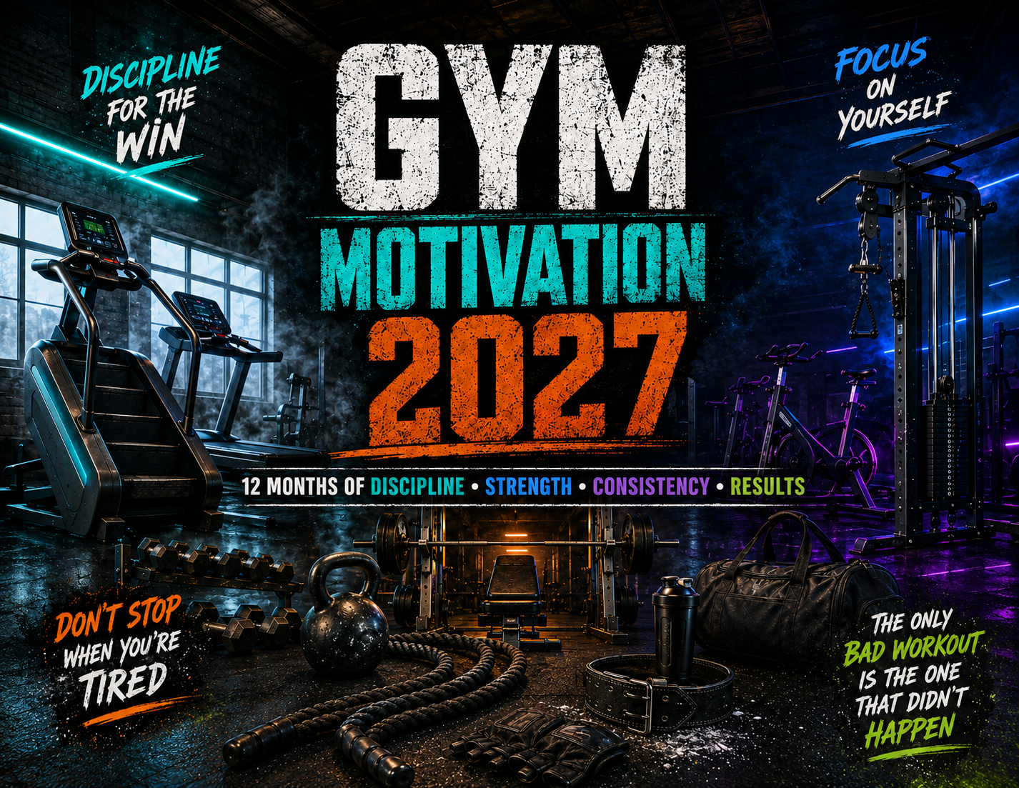 Gym Motivation 2027 Wall Calendar — 12 Months of Discipline, Strength & Results