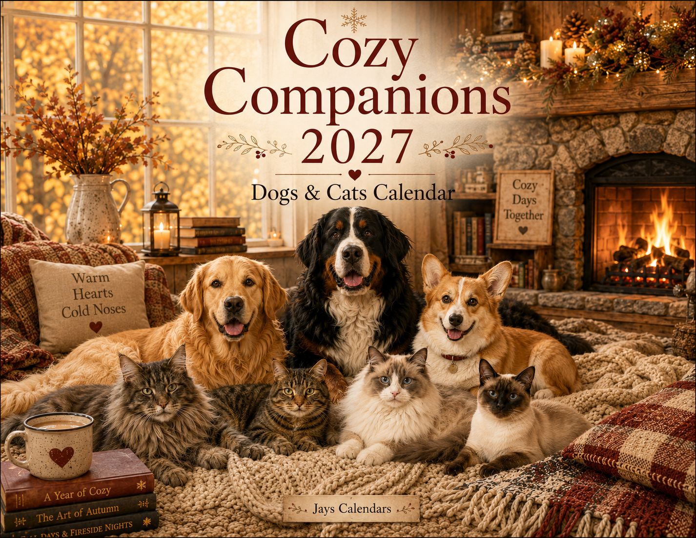 Cozy Companions Wall Calendar 2027 – Dogs & Cats