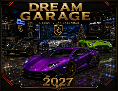 Dream Garage 2027 Wall Calendar — 12 Months of Exotic & Classic Cars | 11x17 Luxury Car Calendar
