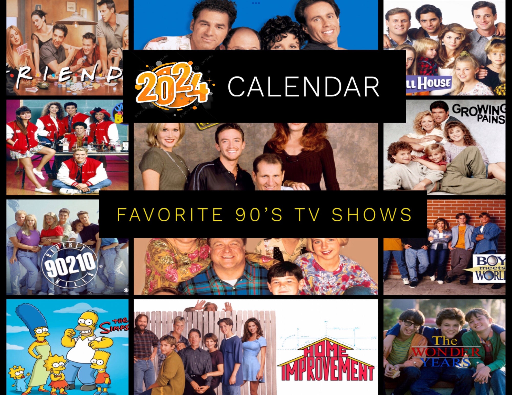 Favorite 90’s TV shows Wall calendar 2024