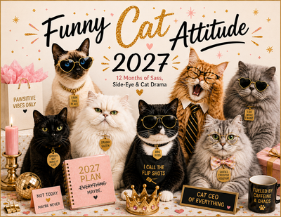 Funny Cat Attitude Wall Calendar 2027