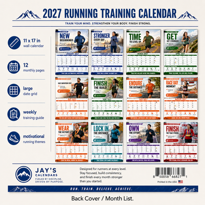 2027 Running Training Calendar — 5K, 10K, Half & Full Marathon Training Guide