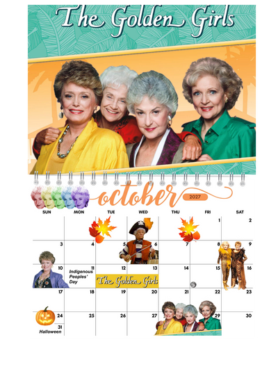 The Golden Girls Wall Calendar 2027 shown in home lifestyle setting — 2027 themed wall calendar by Jays Calendars