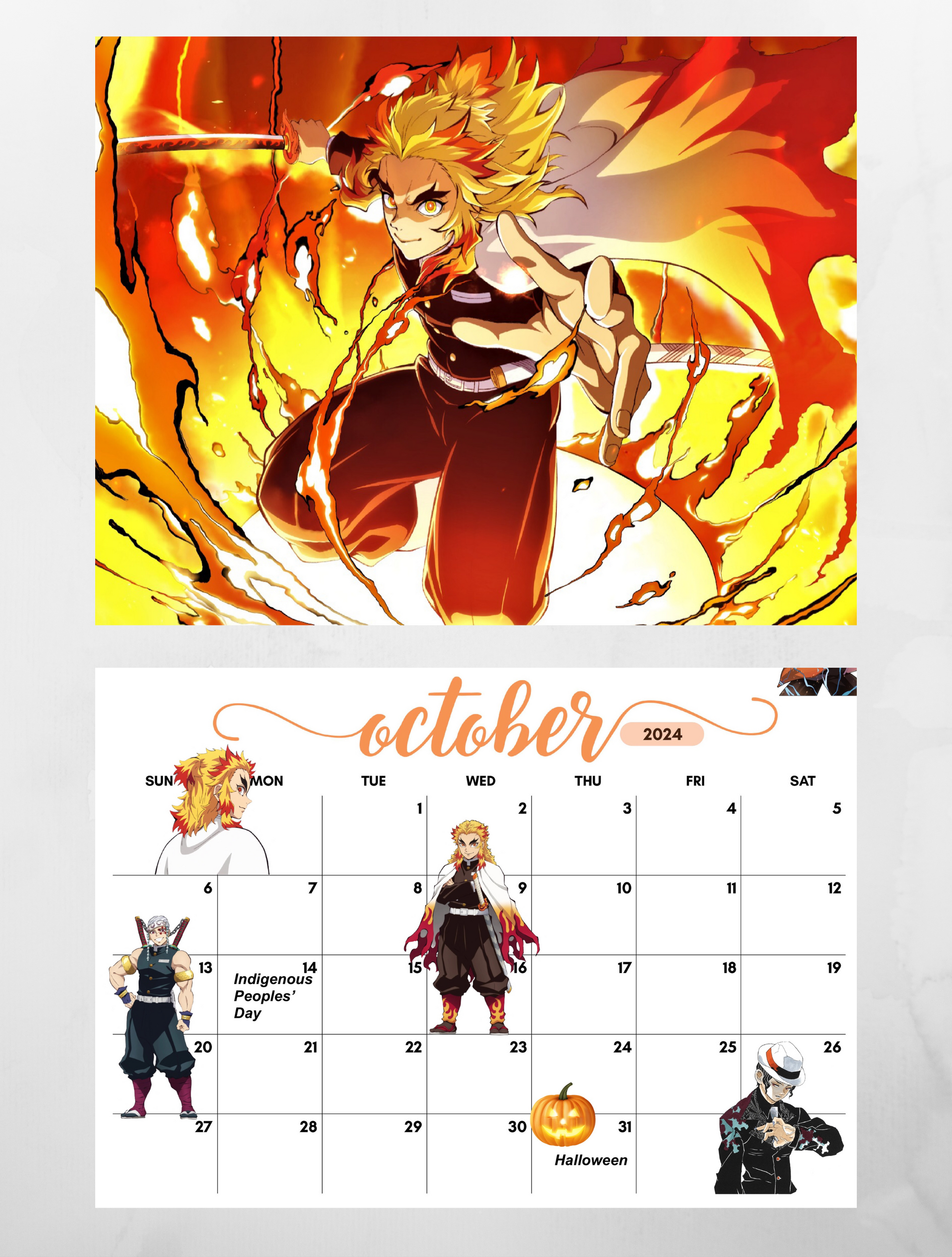 Demon Slayer 2024 Wall Calendar