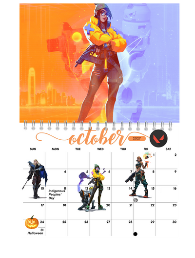 Valorant Wall Calendar 2027 shown in home lifestyle setting — 2027 themed wall calendar by Jays Calendars