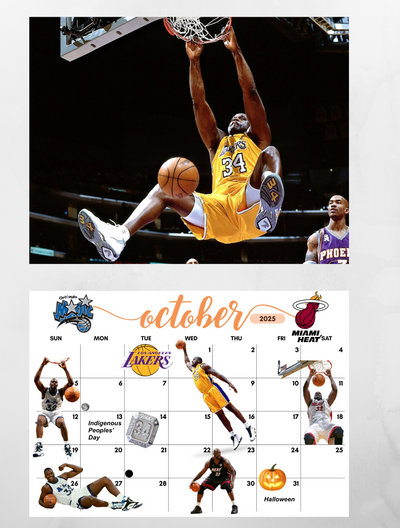 NBA legends Top 12 wall calendar 2025