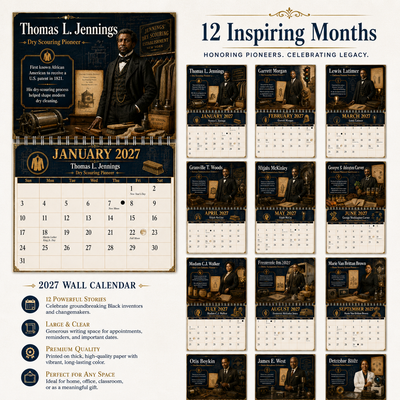 Black Inventors 2027 Wall Calendar — 12 Minds That Changed Everyday Life | 11x17 Spiral-Bound