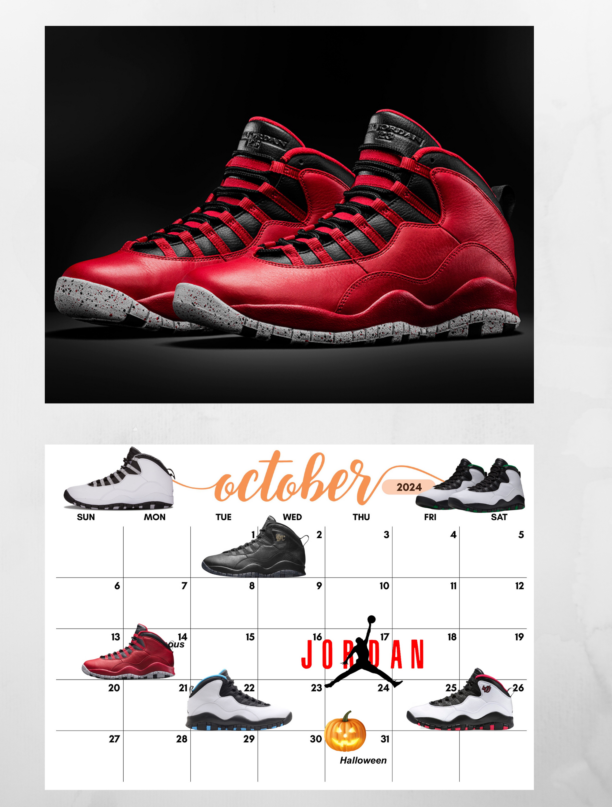 Jordan shoe calendar best sale