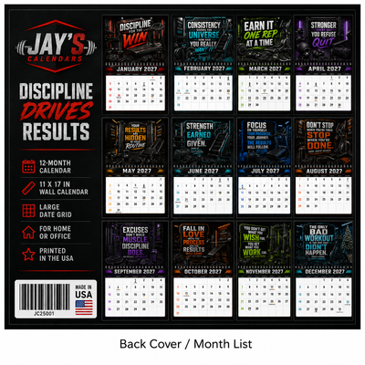 Gym Motivation 2027 Wall Calendar — 12 Months of Discipline, Strength & Results