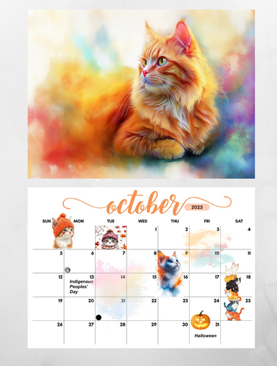 Cats wall calendar 2025