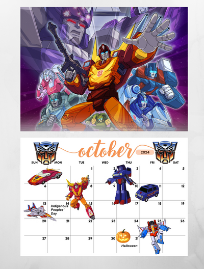 Transformers G1 Wall Calendar 2024