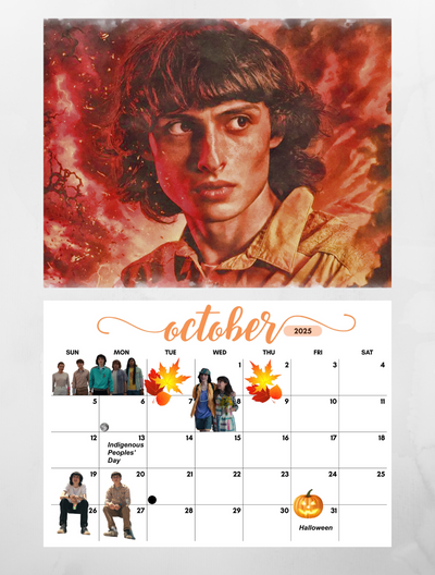 Stranger Things 2025 wall calendar