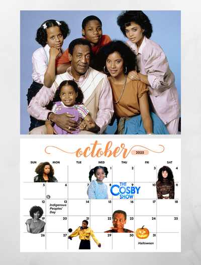 Black 90s TV Shows Wall Calendar 2025