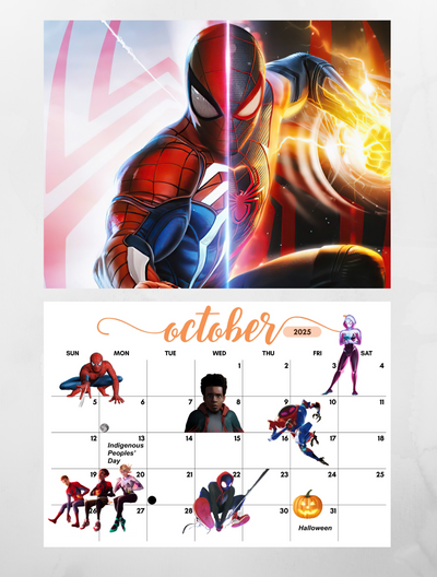 Spider-man Miles Morales wall calendar 2025