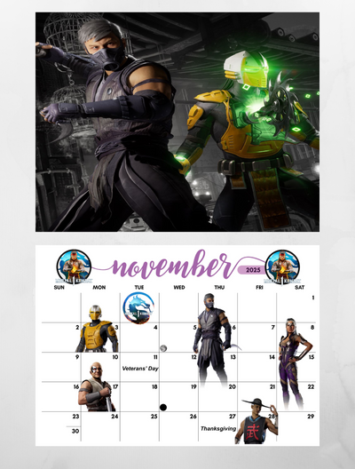 Mortal Kombat 1 Wall Calendar