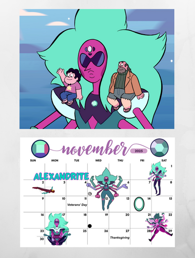 Steven Universe wall calendar 2025