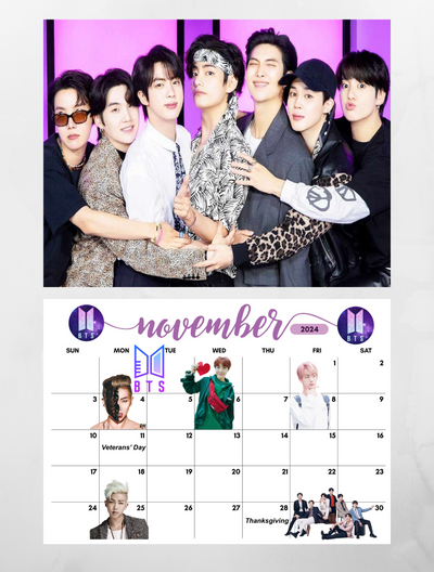 BTS Wall Calendar 2024
