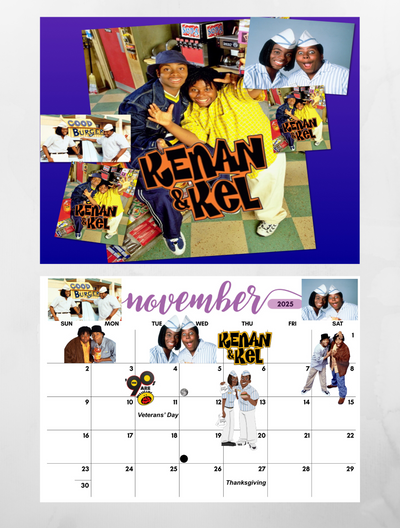 Black 90s TV Shows Wall Calendar 2025