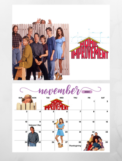 FAVORITE 90’s TV SHOWS 2024 wall calendar