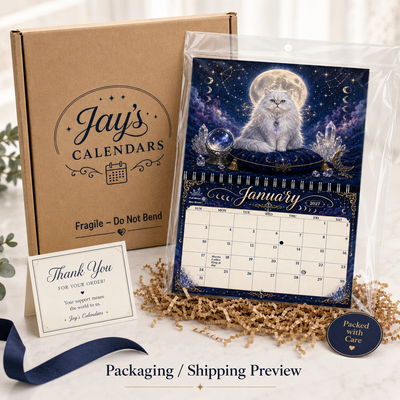 Celestial Cats & Mystical Whiskers Wall Calendar 2027