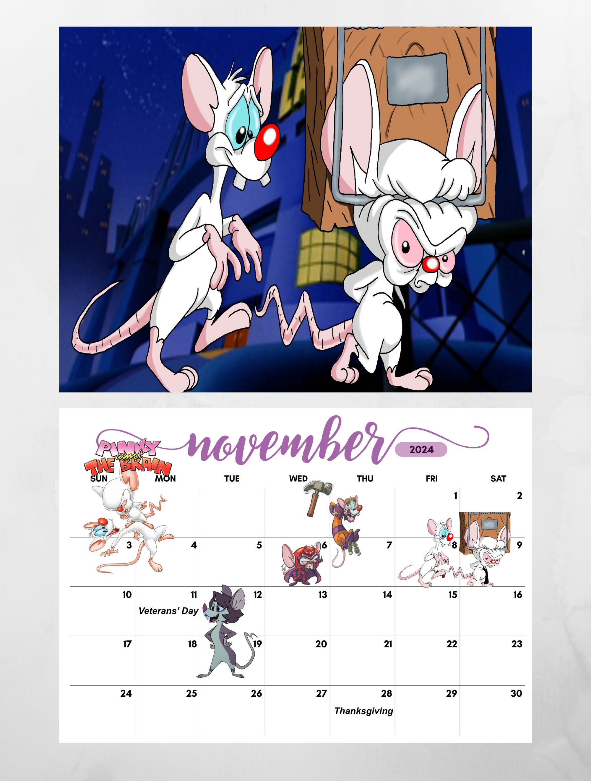 Pinky and the Brain Wall Calendar 2024 - Jays Calendars