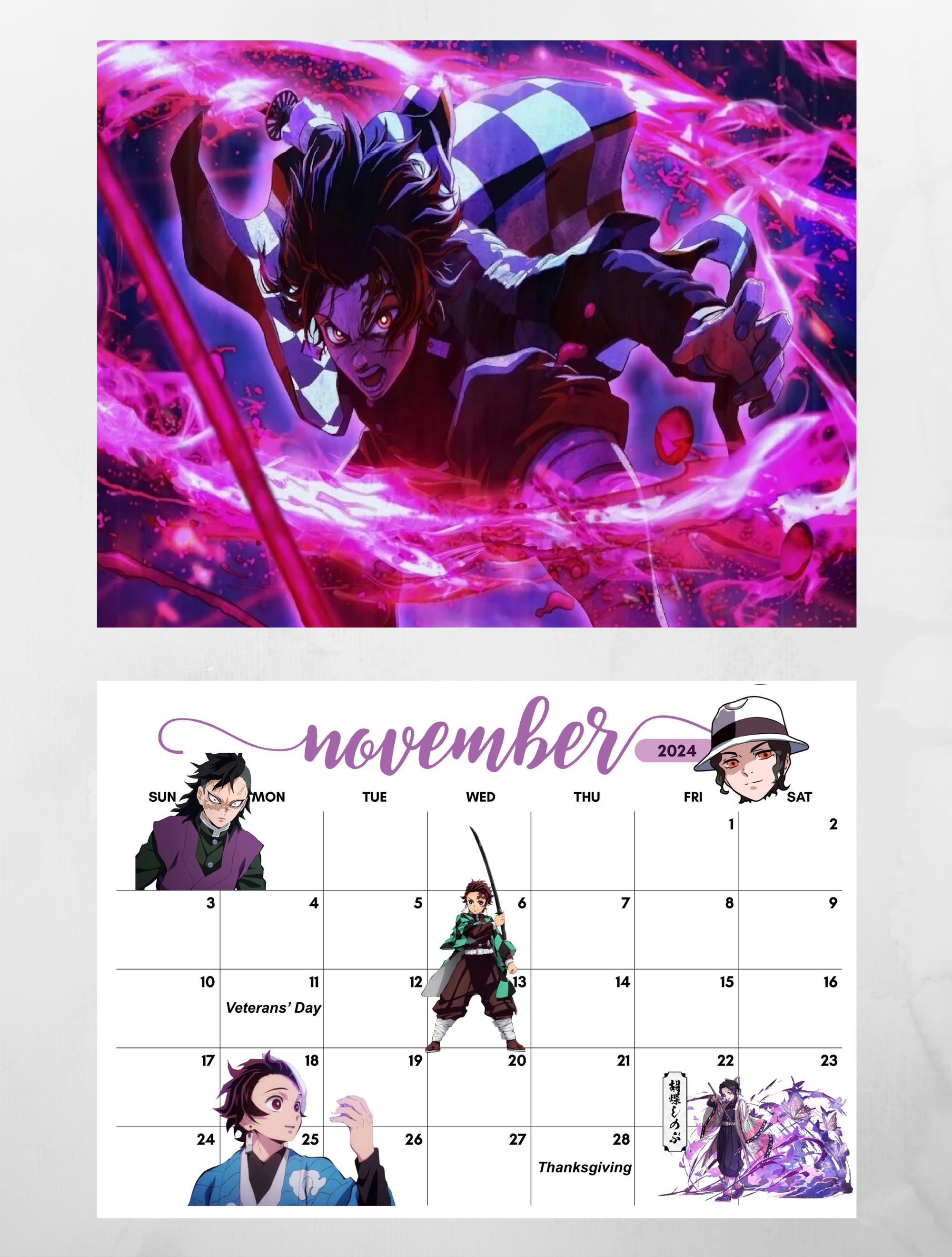 Demon Slayer: Kimetsu no Yaiba Calendar 2024 - Deluxe 2024 Demon Slayer  Mini Calendar Bundle with Over 100 Calendar Stickers (Anime Gifts, Office