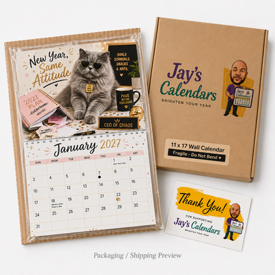 Funny Cat Attitude Wall Calendar 2027