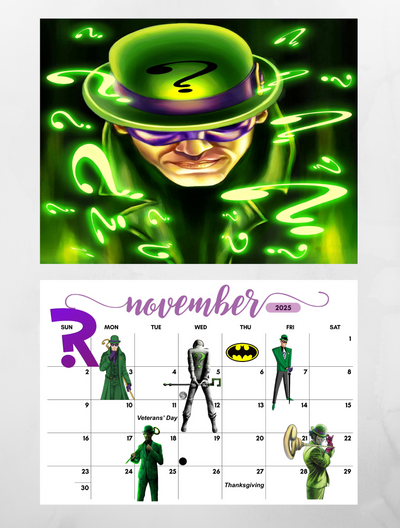 DC Super Villians 2025 Wall Calendar