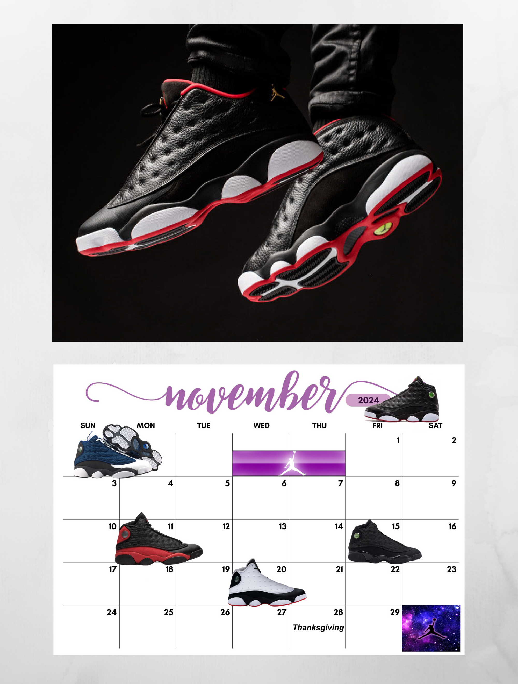 Jordan retro calendar best sale