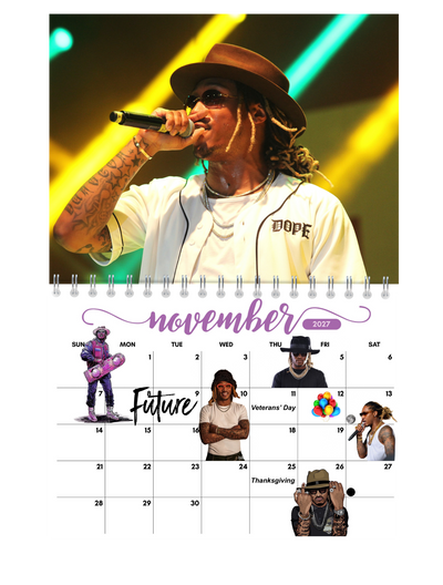 New Generation of Hip Hop Part 2 Wall Calendar 2027 back cover showing all 12 months — 2027 themed wall calendar by Jays Calendars