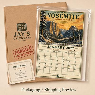 Vintage National Parks Travel Posters Wall Calendar 2027