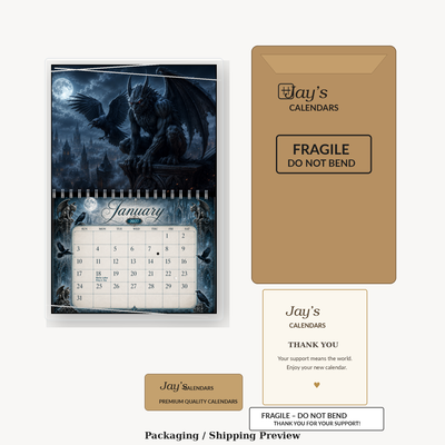 Gargoyles and Ravens Wall Calendar 2027