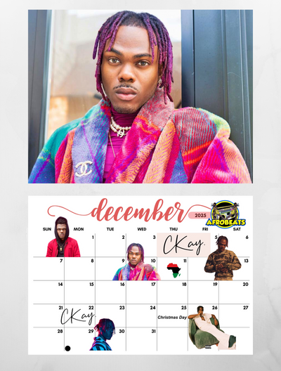 Afrobeats 2025 wall calendar