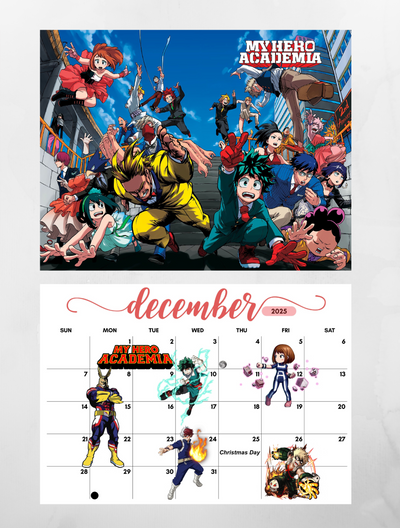 My Hero Academia 2025 Wall Calendar