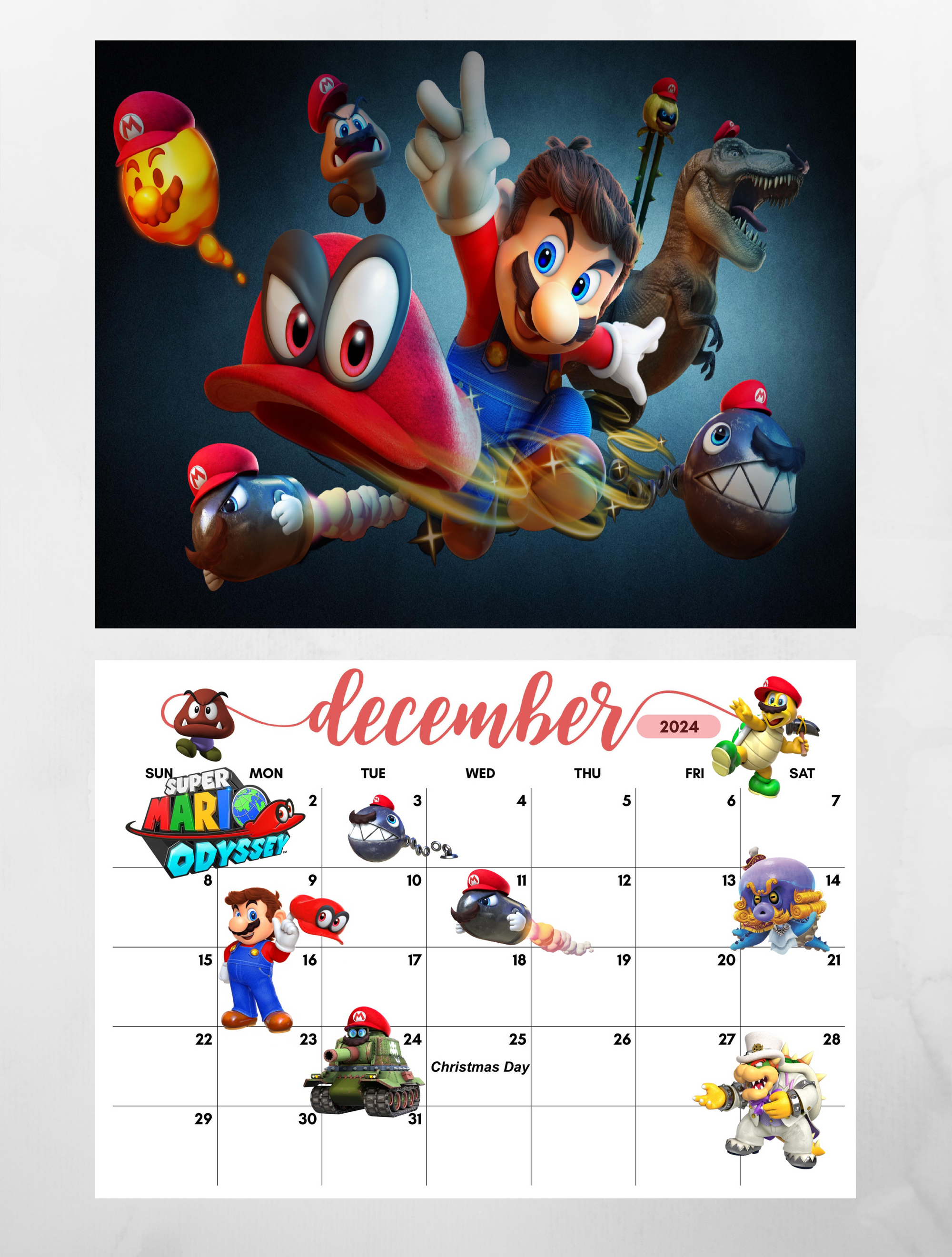 Super nintendo online calendar 2020