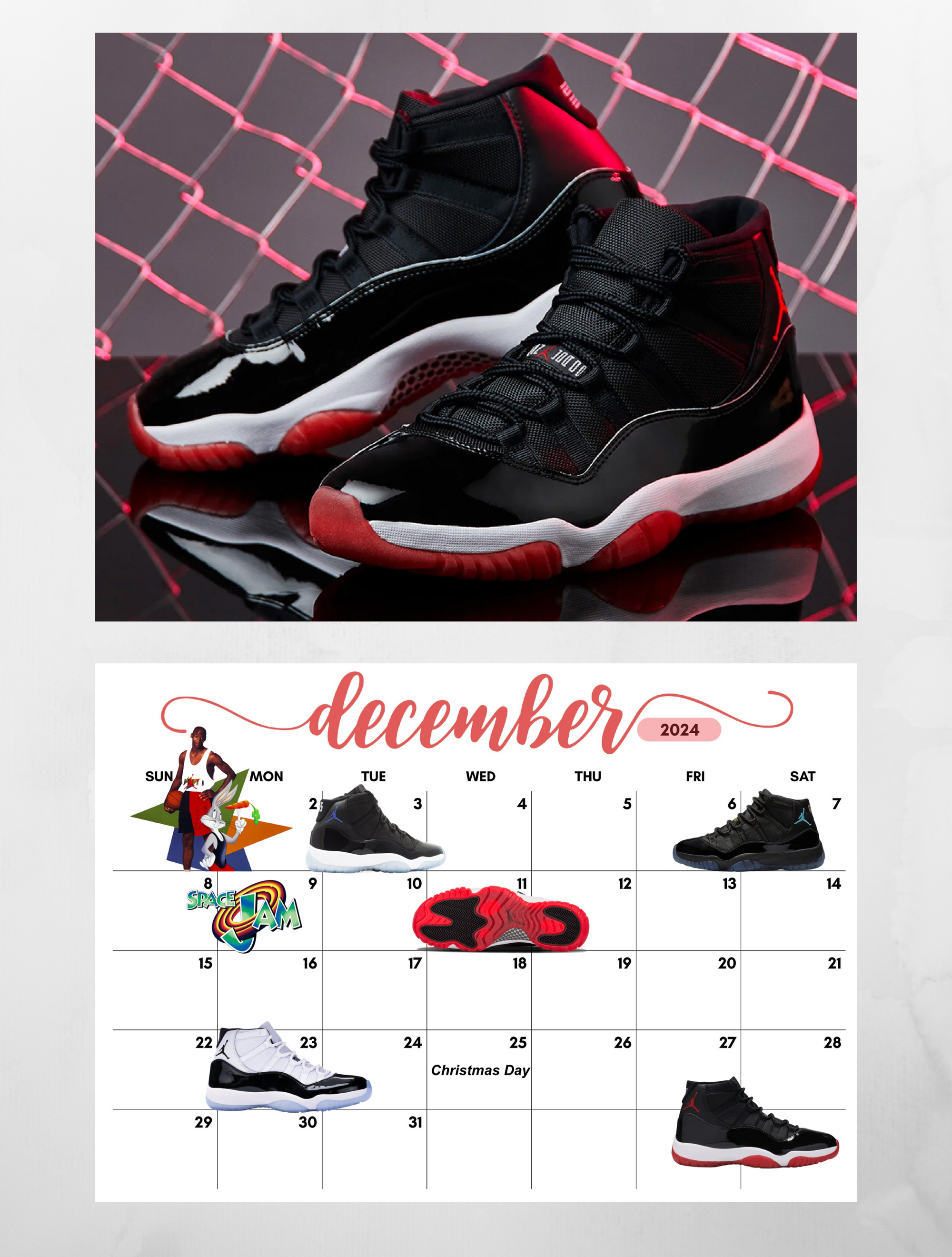 Jordan shoe calendar hotsell