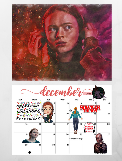 Stranger Things 2025 wall calendar