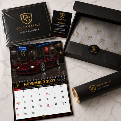 Dream Garage 2027 Wall Calendar — 12 Months of Exotic & Classic Cars | 11x17 Luxury Car Calendar