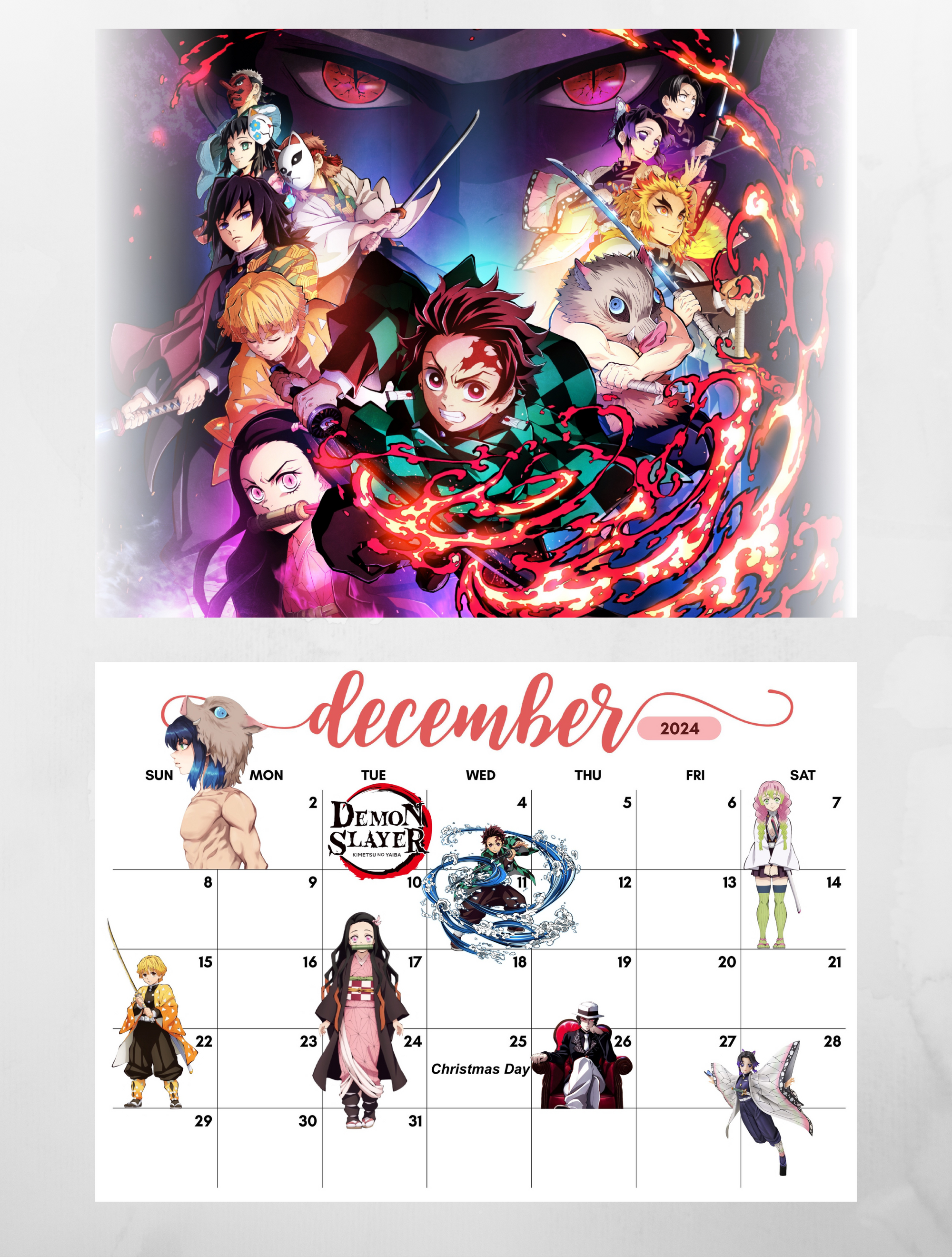 YESASIA: Demon Slayer: Kimetsu no Yaiba 2024 Calendar (Japan
