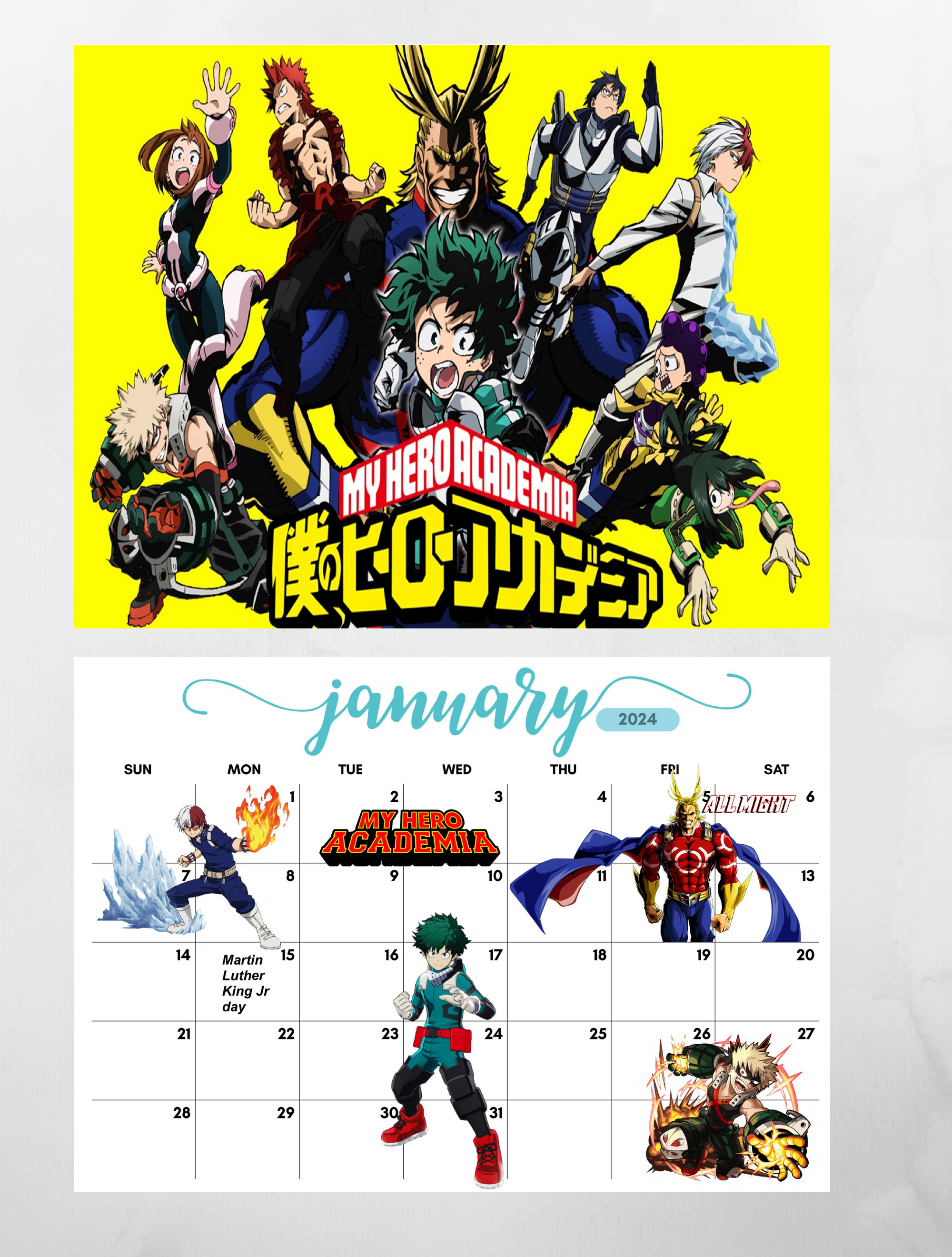 ON SALE My Hero Academia Saikyo Gasha Station Limited Edition Calendar  2023/2024
